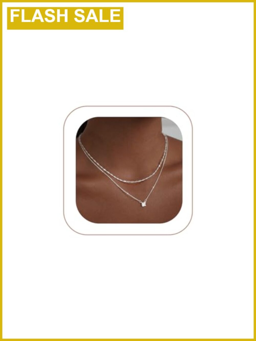 14K Silver Plated Layered Necklace Set Cubic Zirconia Choker
